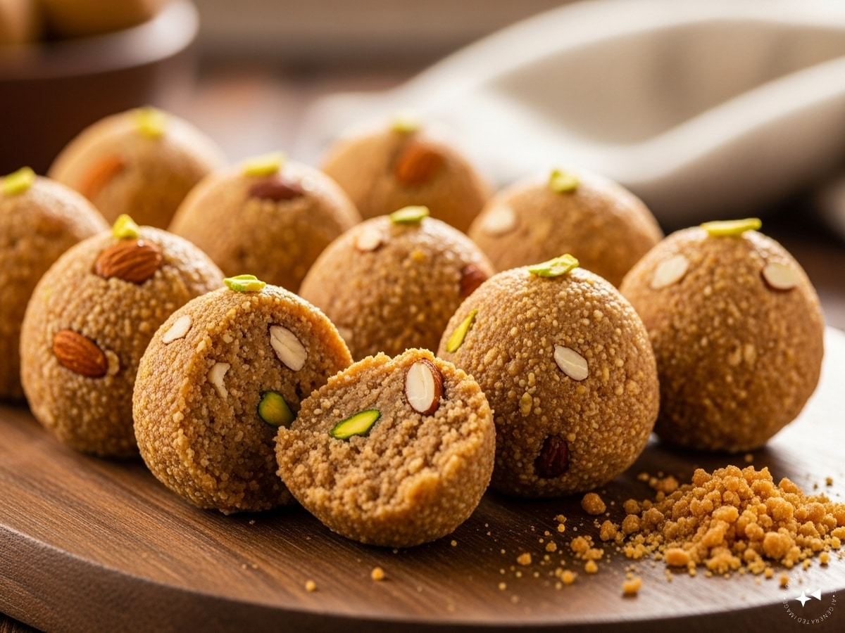 Atta Gond Ladoo Recipe Atta Gond Ladoo Recipe