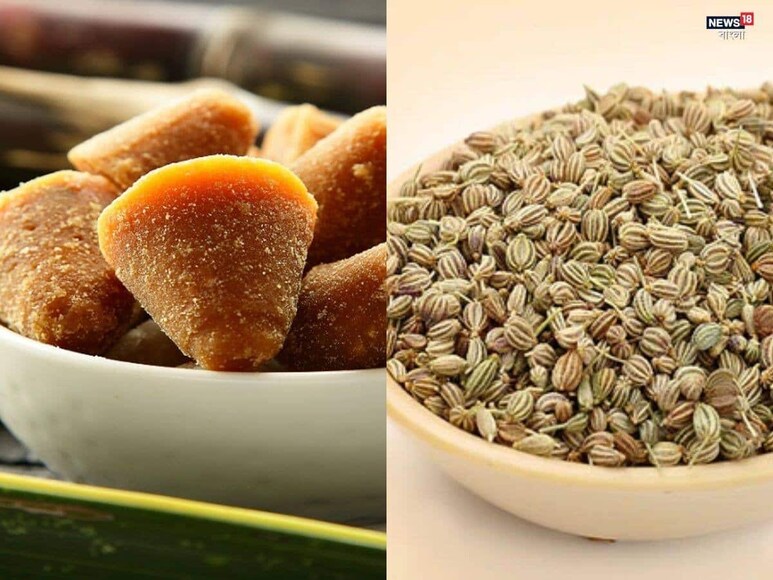 আয়ুর্বেদে মাসিকের ব্যথার জন্য জোয়ান এবং গুড় খাওয়া অত্যন্ত কার্যকর বলে মনে করা হয়। জোয়ান বাত এবং কফের ভারসাম্য বজায় রাখে, অন্যদিকে গুড় শরীরকে উষ্ণ করে এবং রক্ত প্রবাহ উন্নত করে। ঋতুস্রাবের এক বা দুই দিন আগে আধা চা চামচ জোয়ানদানা গুড়ের সঙ্গে খেলে পেটের খিঁচুনি কমে। এই প্রতিকারটি গ্যাস এবং পেট ফাঁপা থেকেও মুক্তি দেয়।