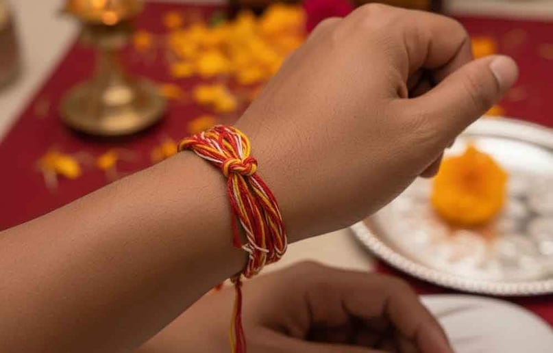 किती दिवसांनी बदलावा?: शास्त्रानुसार, हातातील रक्षासूत्र जास्तीत जास्त 21 दिवसांपर्यंत ठेवावा. साधारणपणे 21 दिवसांनंतर या धाग्याचा रंग फिका पडू लागतो आणि त्याची सकारात्मक ऊर्जा कमी होते. रंग उडालेला किंवा जुना झालेला रक्षासूत्र हातात ठेवणे अशुभ मानले जाते. त्यामुळे 21 दिवसांनंतर तो बदलून नवीन रक्षासूत्र बांधावा.