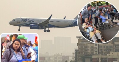 इंडिगो के बड़े ऑपरेशनल फेलियर से दिल्ली, मुंबई, हैदराबाद सहित प्रमुख हवाई अड्डों पर यात्रियों की निराशा और बेबसी दिखी. (फोटो PTI)