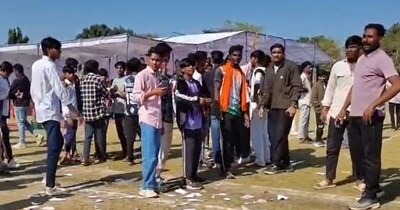 खरगोन सांसद खेल महोत्सव में हंगामा.