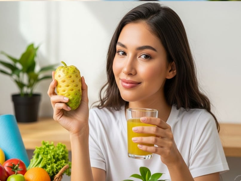 नोनी फल कैंसर जैसी बीमारी के जोखिम को कम करने में असरदार माना जाता है. बता दें कि, यह फल ट्यूमर कोशिकाओं को समाप्त कर लाल रक्त कोशिकाओं के निर्माण में मदद करता है. इस फल का एक सबसे बड़ा फायदा यह है कि यह आपको निरोगी रखकर आपको लंबे समय तक जवां बनाए रखने में मदद करता है. (Image- AI) नोनी फल कैंसर जैसी बीमारी के जोखिम को कम करने में असरदार माना जाता है. बता दें कि, यह फल ट्यूमर कोशिकाओं को समाप्त कर लाल रक्त कोशिकाओं के निर्माण में मदद करता है. इस फल का एक सबसे बड़ा फायदा यह है कि यह आपको निरोगी रखकर आपको लंबे समय तक जवां बनाए रखने में मदद करता है. (Image- AI)