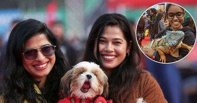 Delhi girl's iguana pet surprises all at Pet Fed.