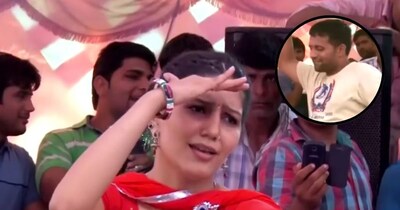 Haryanvi Queen Sapna Choudhary Glares at Persistent Fan on Stage