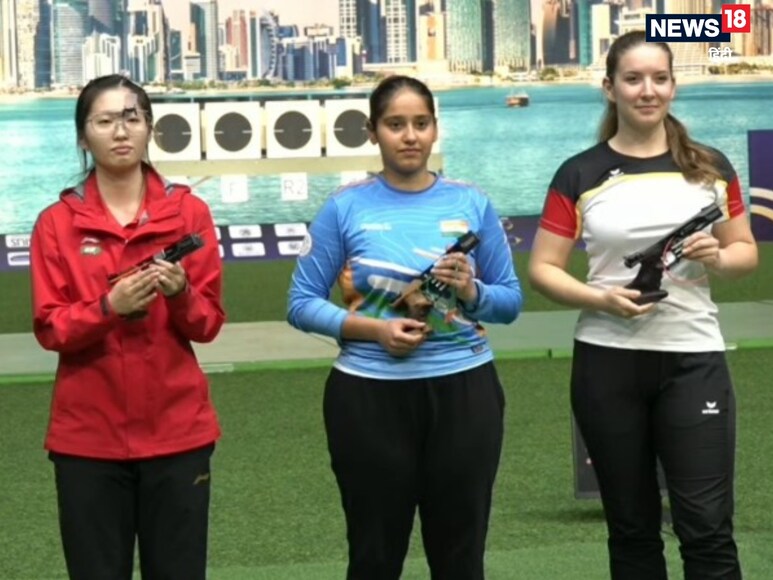 Simranpreet kaur, Simranpreet kaur wins gold, ISSF World Cup, Simranpreet kaur gold ISSF World Cup, ISSF World Cup father left services, ISSF World Cup Simranpreet kaur, who is shooter Simranpreet kaur, समिरजीत कौर, शूटर सिमरजीत कौर, सिमरजीत कौर गोल्ड, आईएसएसएफ वर्ल्ड कप