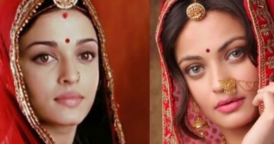 ऐश्वर्या राय और स्नेहा उल्लाल की रेड लंहगे में तस्वीर (फोटो: फिल्म से)