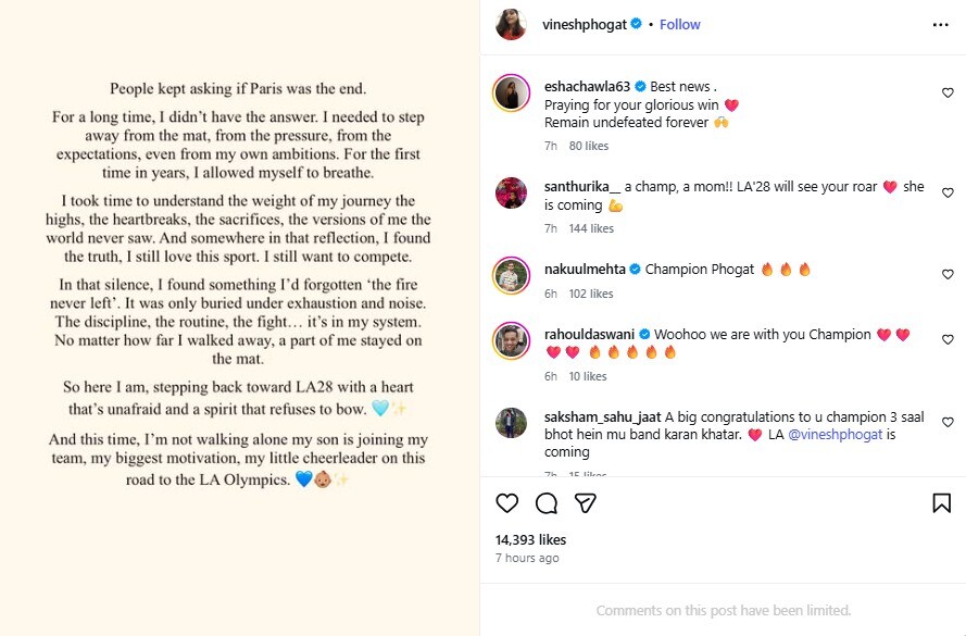 Vinesh Phogat, WFI, wrestling federation of india, Vinesh Phogat returns wrestling mat, Sanjay singh reaction vinesh phogat wrestling, vinesh phogat return news, wfi president Sanjay singh, Sanjay singh reaction vinesh phogat return mat, विनेश फोगाट, संजय सिंह, भारतीय कुश्ती महासंघ , विनेश वापसी मैट 