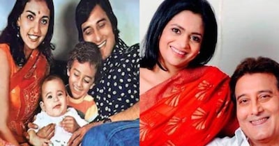 विनोद खन्ना अपनी दोनोें पत्नियों के साथ. फाइल फोटो. 