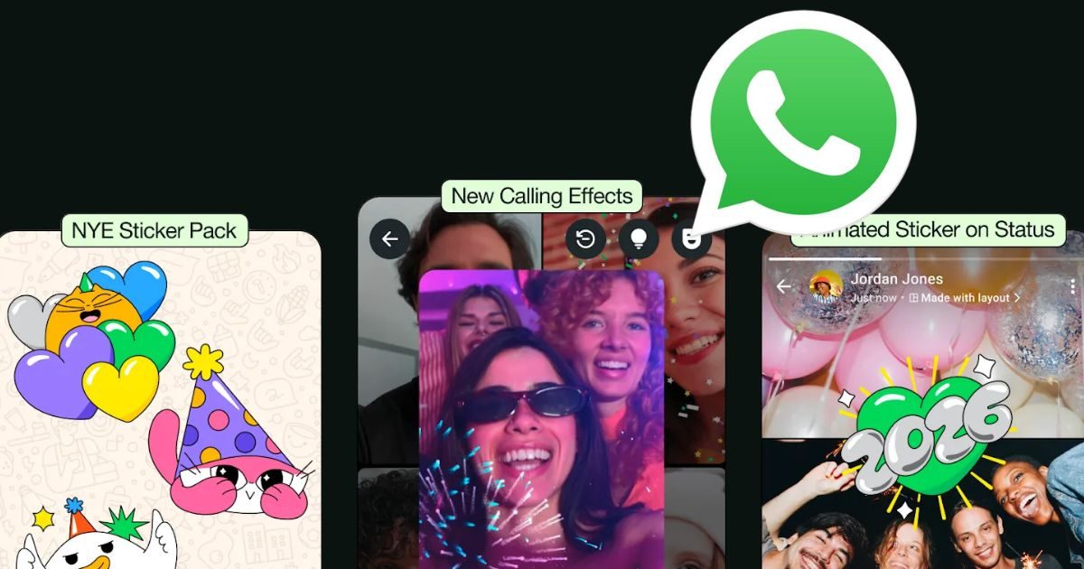 Tach – New Year 2026 को खास बनाएंगे WhatsApp के नए एनिमेटेड फीचर्स, स्टेटस, ग्रुप चैट और वीडियो कॉल में जुड़ा नया टच
