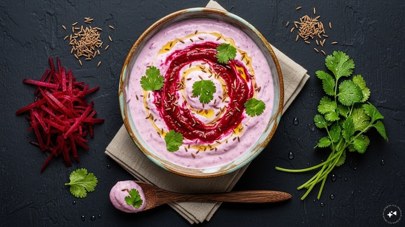 Beetroot Raita: Beetroot adds a rich, earthy sweetness to yogurt in this raita, making it a colourful and nutritious choice. Rich in fiber and antioxidants, it’s a great way to support your health while enjoying a tangy treat.