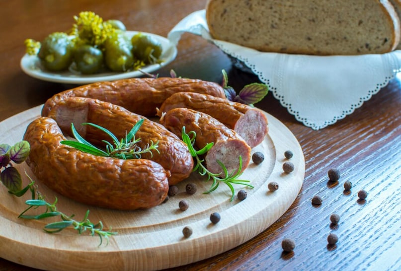 Another way is to make several tiny holes in the casings or skins of sausages or other meats. This creates vents for the steam to escape. Without this method, the internal water vapour could expand rapidly due to heating, rupturing or splattering the meat.