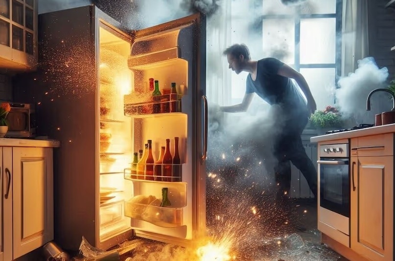 একটি রেফ্রিজারেটর বিস্ফোরিত হলে কি হয়? : যদি রেফ্রিজারেটরের বিস্ফোরণের কথা বলেন, তাহলে রেফ্রিজারেটর বিস্ফোরিত হয় না বরং এর একটি অংশ বিস্ফোরিত হয়। একে ভাগলা কম্প্রেসার বলে। কম্প্রেসার রেফ্রিজারেটরের পিছনে অবস্থিত। এটিতে একটি পাম্প এবং একটি মোটর রয়েছে। মোটর পাম্পের মাধ্যমে কয়েলগুলিতে রেফ্রিজারেন্ট গ্যাস পাঠায়। যখন গ্যাস ঠান্ডা হয় এবং তরলে পরিণত হয়, তখন এটি রেফ্রিজারেটর থেকে তাপ শোষণ করে এবং এইভাবে সবকিছু ঠান্ডা করে। এটি রেফ্রিজারেটর দ্বারা ব্যবহৃত সাধারণ পদ্ধতি।