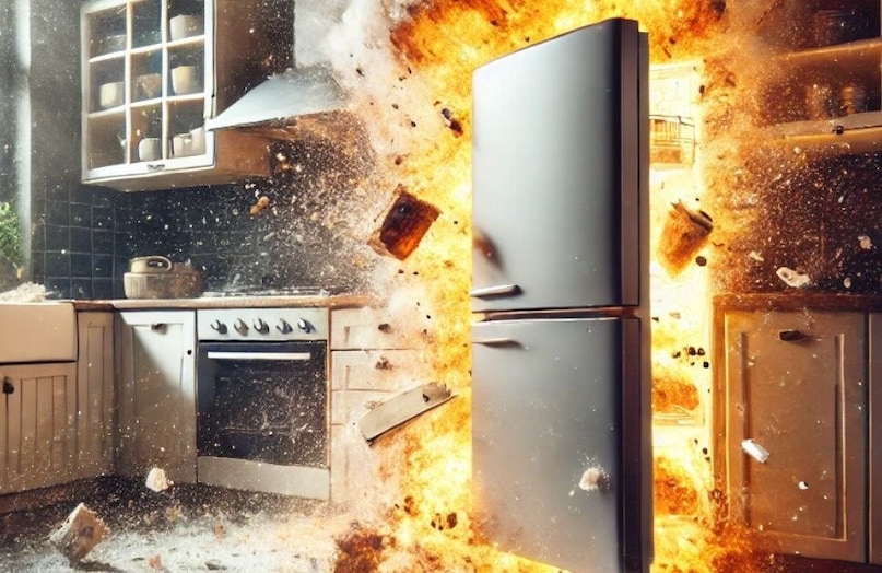 স্বাভাবিক অবস্থা অস্বাভাবিক হয়ে গেলে, একটি কম্প্রেসার বিস্ফোরণ ঘটতে পারে। যেহেতু কম্প্রেসার ক্রমাগত রেফ্রিজারেন্টকে সঞ্চালন করে, রেফ্রিজারেটরের সামনের অংশ গরম হয়ে যায়। এর ফলে কনডেন্সার কয়েলগুলি সঙ্কুচিত হয়, বাতাসের পথকে ব্লক করে এবং এটিকে পালাতে বাধা দেয়। কয়েলে বায়ু জমা হওয়ার সাথে সাথে চাপ বৃদ্ধি পায়। একটি নির্দিষ্ট সীমা অতিক্রম করা, বা চাপ, একটি বিপজ্জনক বিস্ফোরণ ঘটাতে পারে।