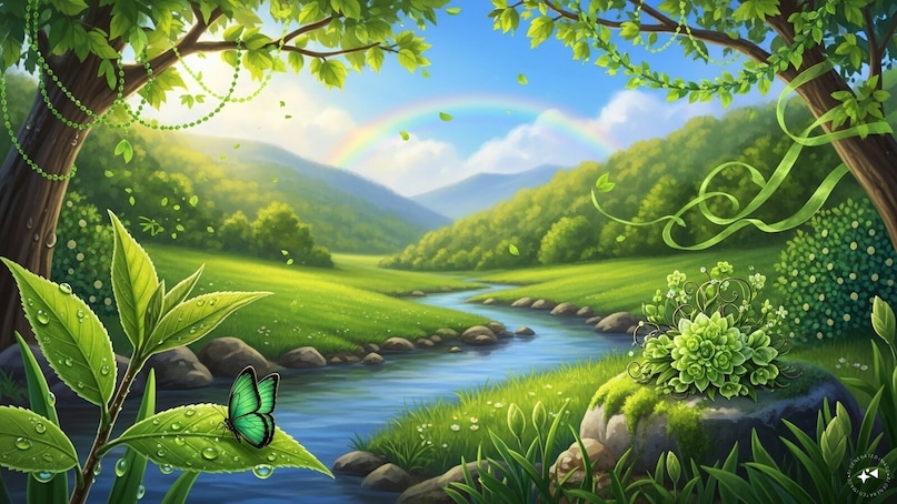 In many cultures, green symbolizes new beginnings, fertility, peace, and harmony. Associated with spring, the season of renewal, it also represents hope and positivity. For this reason, green is often used in celebrations, decorations, and designs that celebrate growth and prosperity.