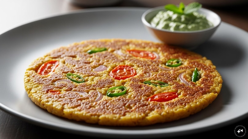 Besan Chilla: A quick and healthy breakfast option, besan chilla is a savory pancake made by mixing gram flour with spices, onions, tomatoes, and green chilies. Cooked on a hot griddle with a drizzle of oil, it is crisp on the outside and soft inside. Served with chutney or curd, it makes for a light yet filling meal.