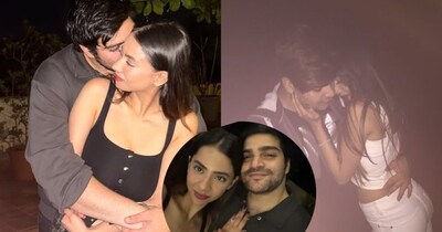 सलमान खान के भांजे और अलवीरा खान अग्निहोत्री के बेटे अयान अग्निहोत्री ने कई रोमांटिक तस्वीरें शेयर की हैं. इन तस्वीरों में वह अपनी गर्लफ्रेंड संग रोमांटिक अंदाज में पोज देते हुए नजर आ रहे हैं. एक तस्वीर में अयान की गर्लफ्रेंड इंगेजमेंट रिंग फ्लॉन्ट करते नजर आ रही हैं. दोनों की सगाी होने परे  खान परिवार के कई करीबी दोनों को बधाई दे रहे हैं. (फोटो साभारः इंस्टाग्राम @ayaanagnihotri)