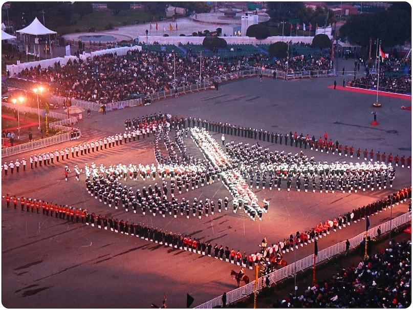 Beating Retreat Ceremony, Beating Retreat Ceremony 2026, President Droupadi Murmu, PM Modi Beating Retreat Ceremony, Operation Sindoor Strength, 77th Republic Day celebrations, Beating Retreat Ceremony at Vijay Chowk, बीटिंग रिट्रीट सेरेमनी, बीटिंग रिट्रीट सेरेमनी 2026, पीएम मोदी बीटिंग रिट्रीट सेरेमनी, ऑपरेशन सिंदूर शक्ति, विजय चौक पर बीटिंग रिट्रीट सेरेमनी