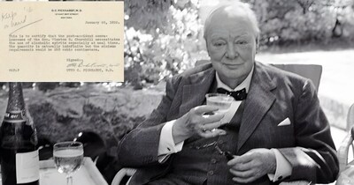 विंस्टन चर्चिल ने अमेरिका यात्रा के दौरान एक डॉक्टर की चिट्ठी से 'असीमित' मात्रा में शराब पीने की इजाजत हासिल कर ली थी.