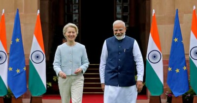 यूरोपियन कमीशन की अध्यक्ष उर्सुला वॉन डेर लेयेन के साथ पीएम नरेंद्र मोदी (फोटो क्रेडिट- REUTERS/Altaf Hussain)