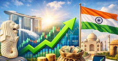 सिंगापुर सरकार का भारत में बड़ा दांव: FY26 में 11 शेयर 90% तक चढ़े.(Image:AI)