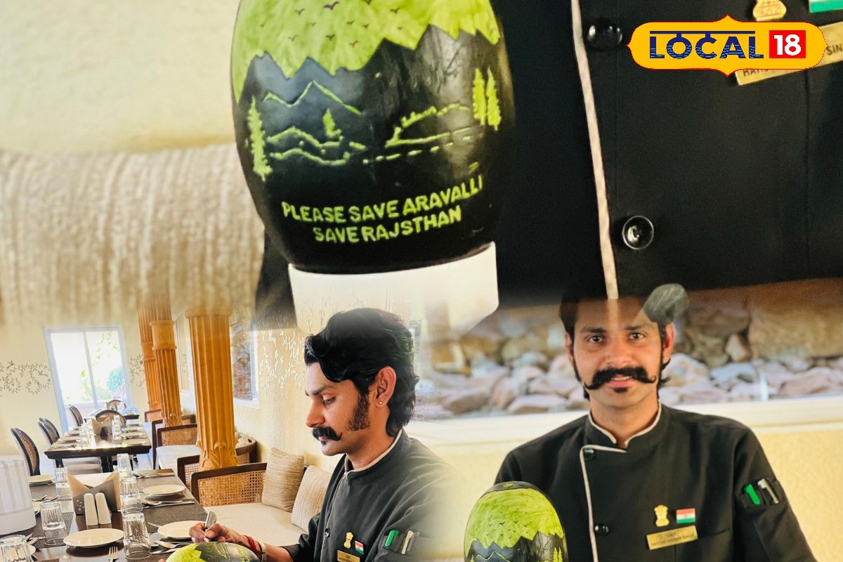तरबूज पर उकेरी अरावली की पीड़ा! उदयपुर के शेफ ने अनोखी कार्विंग से दिया ‘सेव द अरावली सेव द राजस्थान’
