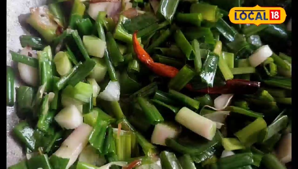 बस्तर की देशी थाली का स्वाद10 मिनट में तैयार लाजवाब प्याज भाजी रेसिपी