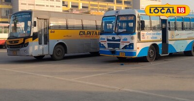 तिगांव सड़क निर्माण से बसों में जाम, यात्रियों परेशान.