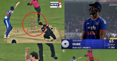 शिवम दुबे बदकिस्मती से रन आउट हुए