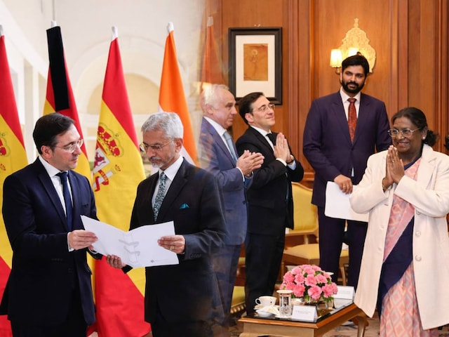राष्ट्रपति मुर्मू- जयशंकर से मिले स्पेनिश मंत्री; आतंकवाद, AI और रेलवे पर बात