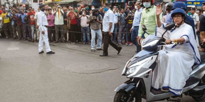 Mamata Banerjee Scooty Ride