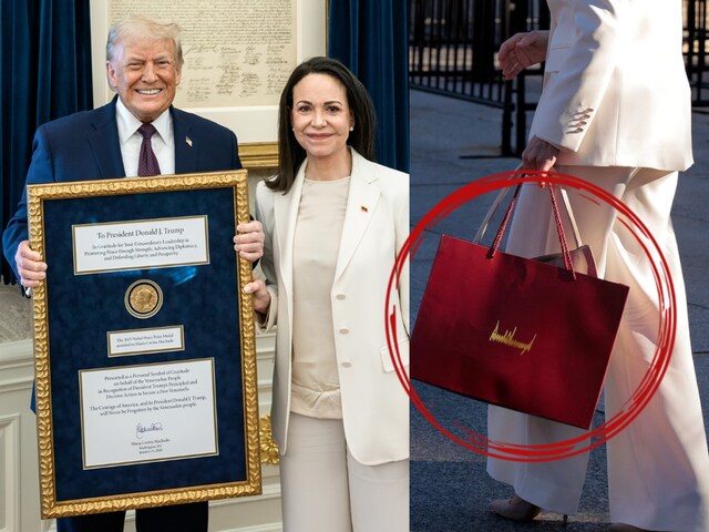 Life's biggest honor lavished on Trump, Machado got 'red bag' in return