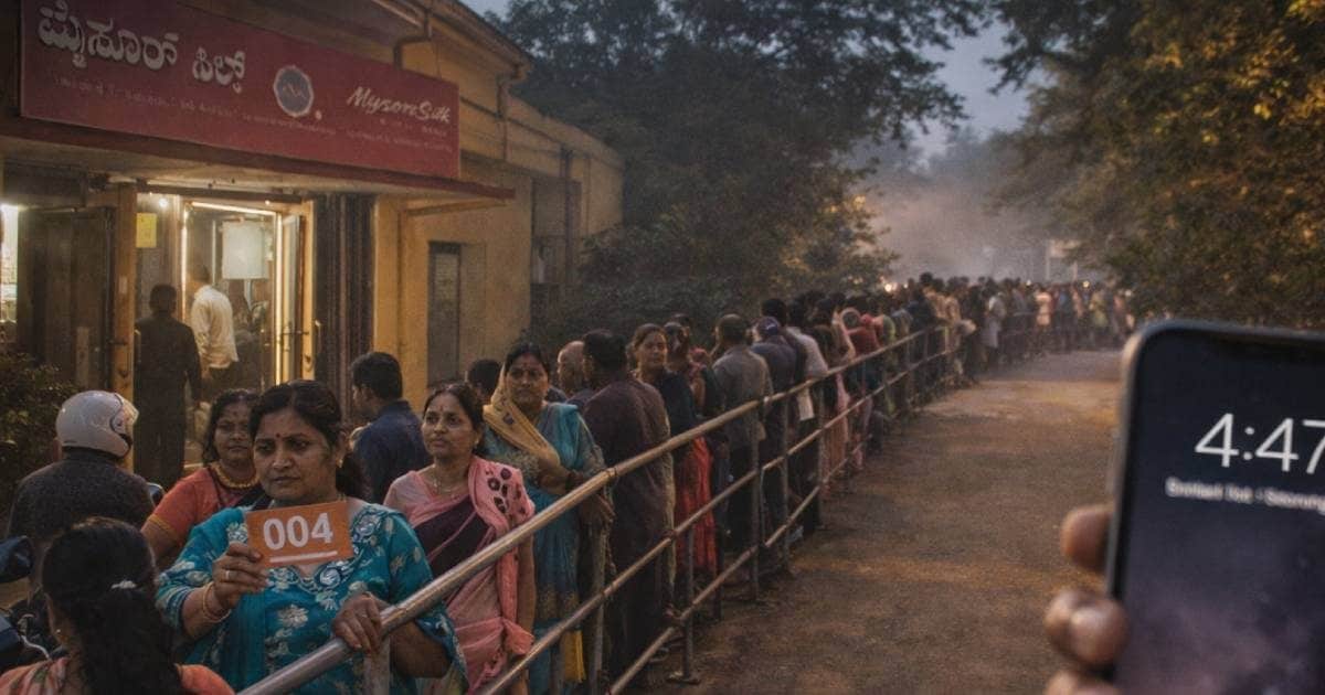 2.5 लाख की साड़ी के लिए सुबह 4 बजे से लाइन, एक टोकन पर सिर्फ एक पीस, कहां I-Phone से भी बड़ी दीवानगी