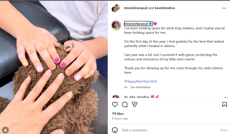 Nisha Rawal Son post Nisha Rawal Son post