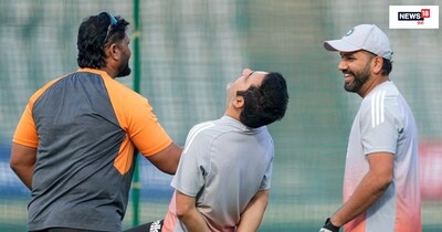 ट्रेनिंग सेशन में गंभीर और रोहित शर्मा की मस्ती