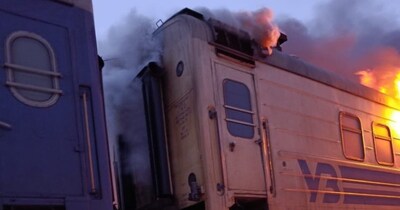 यूक्रेन की पैसेंजर ट्रेन पर अटैक