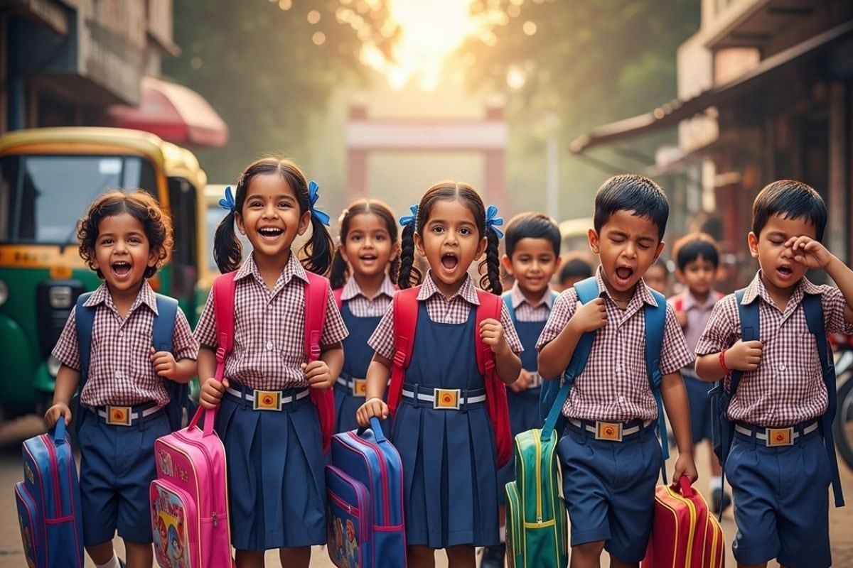 नींद में डूबी आंखें और भारी बस्ता आखिर किसने रची बच्चों को तड़के जगाने की साजिश देर से स्कूल के जानें फायदे