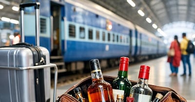 ट्रेन में शराब ले जाते पकड़े गए तो क्या होगी कार्रवाई? (Image:AI)