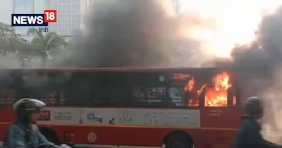 AMTS Bus Catches Fire in Ahmedabad, Driver's Quick Action Saves All Passengers