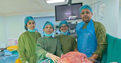 फरीदाबाद के क्लाउडनाइन के डॉक्टर्स ने 16 किलो का फाइब्रॉइड सफलतापूर्वक निकाल दिया.