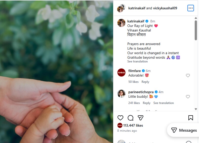 Vickya kaushal son post-