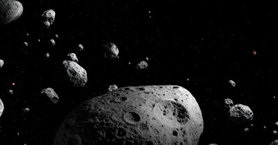 एक कलाकार की बनाई तस्वीर में 2025 MN45 को दिखाया गया है. यह 500 मीटर से ज्यादा डायमीटर वाला सबसे तेजी से घूमने वाला एस्टेरॉयड है. (Photo : NSF–DOE Vera C. Rubin Observatory/NOIRLab/SLAC/AURA/P. Marenfeld)