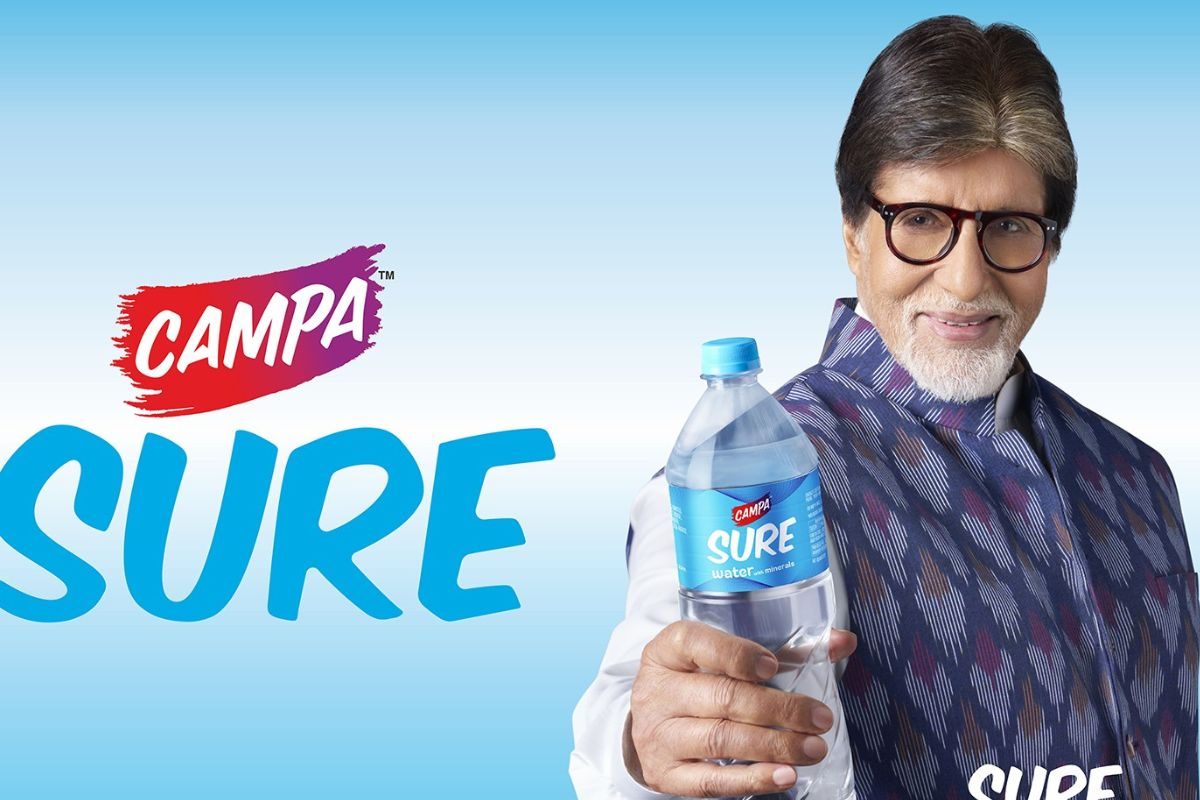 रिलायंस इंडस्‍ट्रीज के पैकेज्‍ड वॉटर कैंपा-श्योर’ के ब्रांड एंबेसडर बने अमिताभ बच्चन 250 एमएल से 20 लीटर तक मिलेगी पैकिंग