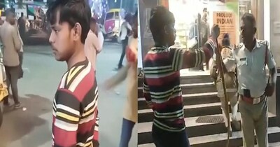 हैदराबाद में शराब के नशे में पकड़े गए ऑटो ड्राइवर ने ट्रैफिक पुलिस को मरे हुए सांप से डराया. (फोटो X)