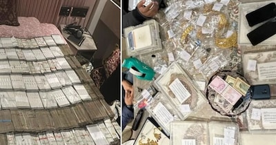 गैंगस्टर इंदरजीत यादव के करीबी ठिकानों पर छापेमारी में 17 करोड़ के गहने और 6 करोड़ से ज्यादा कैश बरामद. (फोटो X)