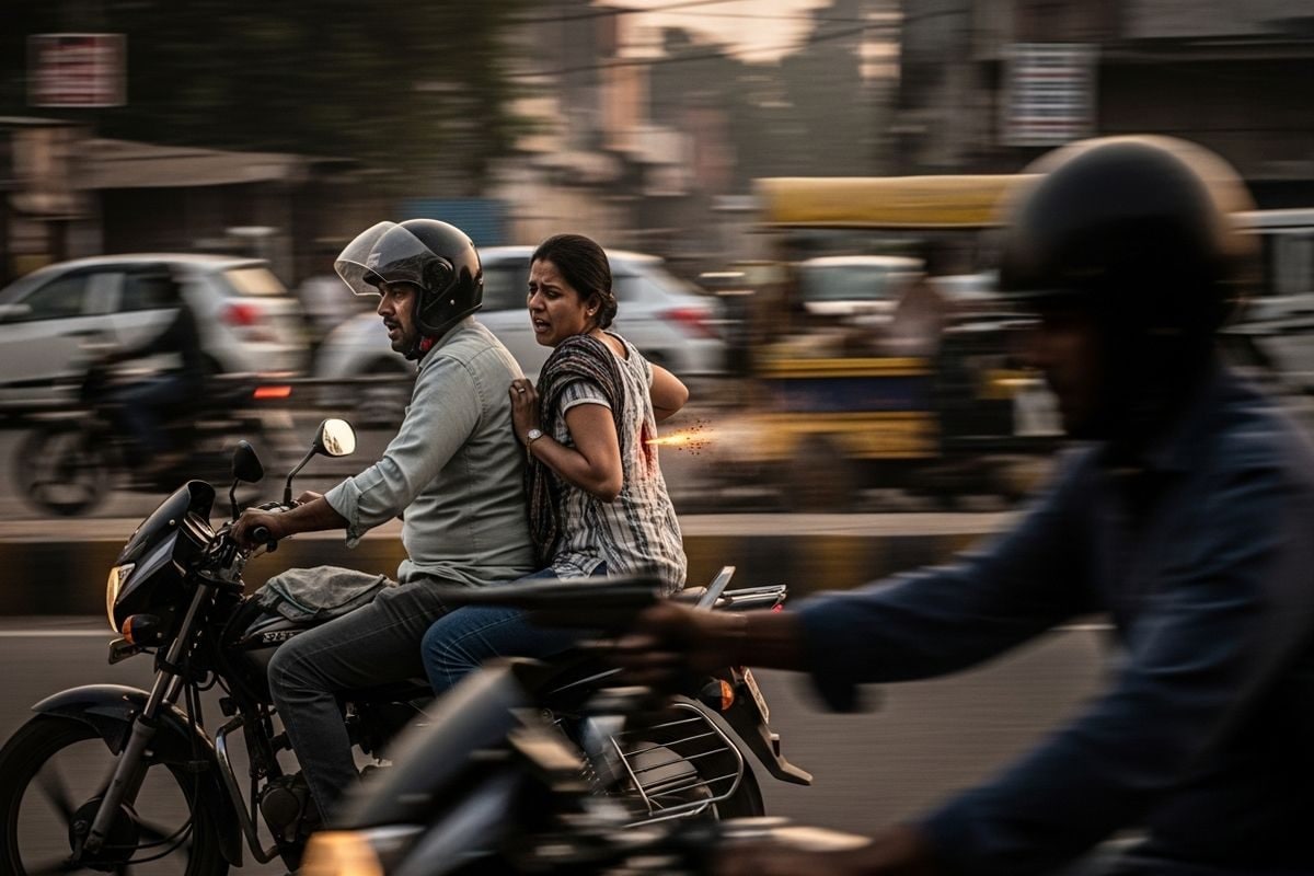 गाजियाबाद में पति के सामने पत्नी पर गोली बरसाने वाला कौन पड़ोसी से विवाद या कुछ और CCTV खोलेगा अब राज