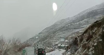 लाहौल स्पीति में ताजा बर्फबारी.