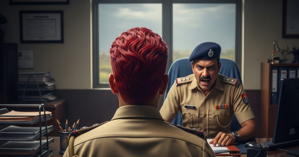 खाकी वर्दी, फिर बाल लाल...मचा ऐसा बवाल कि आईजी ने कहा- तुरंत काले करो