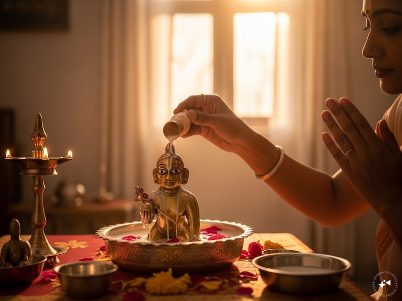 Laddu Gopal bathing rituals