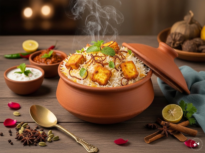 Hyderabadi Paneer Biryani Recipe