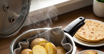 बिना पानी आलू उबालने की ट्रिक